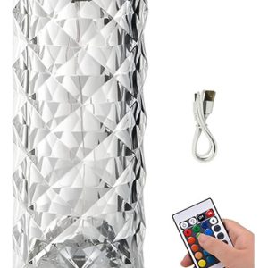 Lámpara De Mesa Acrílica Táctil Recargable Usb De 21,5 X 9 Cm