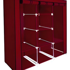 Closet Armario Doble Desarmable Con Forro 3 Espacios Color Vinotinto