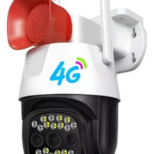 Cámara Ip De Seguridad Exterior 4g Con Alarma Bocina Ptz 360 Blanco