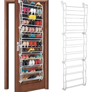 Zapatera De Puerta Para 30 / 36 Pares Desarmable Induhogar Color Blanco