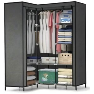 Closet Armario Portatil Esquinero Tela Organizador De Ropa C Color Negro