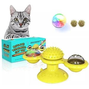 Juguete Giratorio Interactivo Bola Luz Masaje Molino Gatos