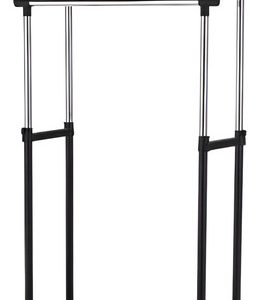 Perchero Doble Barra Double Pole Acero Inoxidable Con Ruedas Ajustable