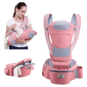 Canguro Para Bebe 3 En 1 Cargador Ajustable Ergonomico Rosa Liso Unica