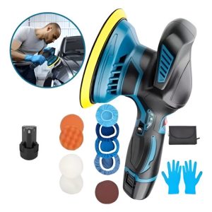 Polichadora Brilladora Inalámbrica Kit Recargable Portátil Azul Petróleo