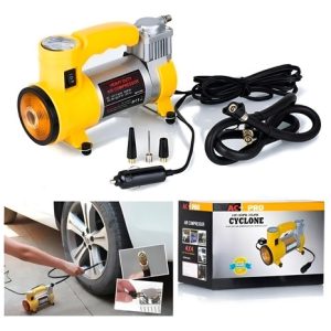 Compresor Aire Automático Ac-pro Inflador Llantas Carro Amarillo Portátil