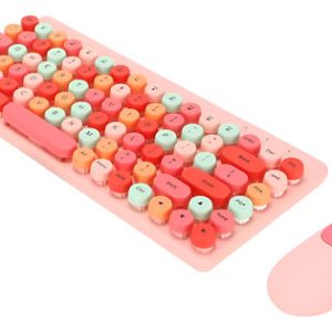 Kit Teclado + Mouse Keyboard Inalámbrico Ultra Delgado Rosa  Rosa Rosa