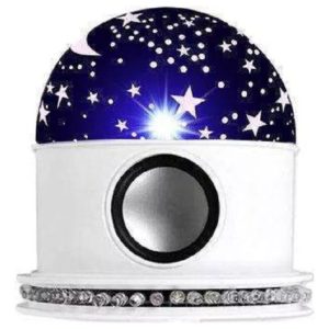 Parlante Lampara Led Proyector De Estrellas Bluetooth Blanco