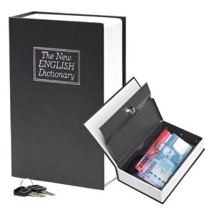 Caja Fuerte Caja Menor Con Llave Forma Libro Pequeña Ing Color Azul Oscuro