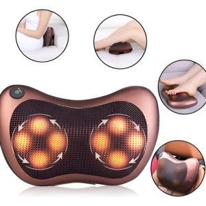 Cojin Masajeador Eléctrico Multifuncional Luz Infrarrojo 12v Café