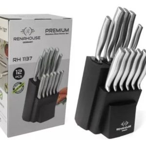 Set Cuchillos En Acero Inoxidable 12 Piezas Renahouse Color Plateado