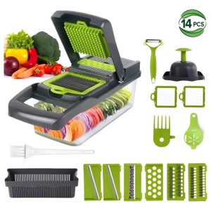 Rallador Múltiple Vida4u Qcj001 Fibra De Trigo 7 Cuchillas Protector