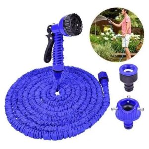Manguera Retractil Expandible Mágica 45 Metros + Pitón Riego Azul