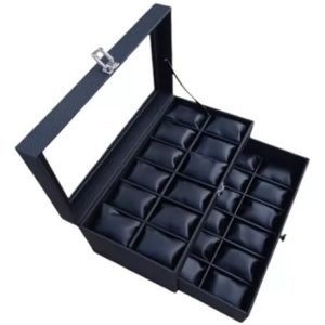 Estuche Para Relojes Relojera Caja Para Relojes 24 Puestos Negro