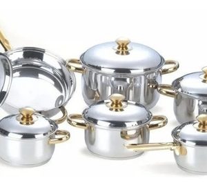 Juego De Ollas Acero Quirúrgico 12 Piezas  Plateado