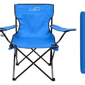 Silla Plegable Con Soporte Para Brazo Camping Exterior Playa Color Azul