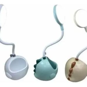 Lampara De Escritorio Recargable Porta Lapiceros Dinosaurio Agua Blanco