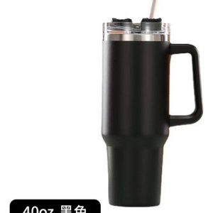 Taza Termo Para Coche De 40 Oz Con Pajita Color Negro