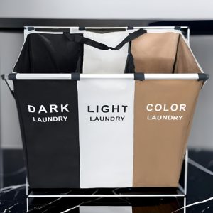 Cesto Triple Plegable Keco Poliéster Modelo Ke-0033 Para Ropa Sucia