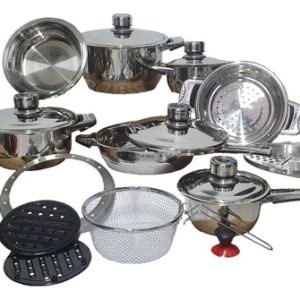 Bateria Ollas Schaffhausen 21 Piezas Juego Acero Quirúrgico  Plateado