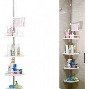 Organizador Esquinero Para Baño Ajustable Hasta 2.75 Mt Alto Color Blanco Color Del Mueble Blanco Sq -1032