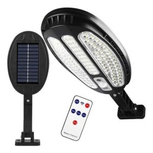 Lampara Solar Luces Led Sensor Movimiento Control Remoto 5w Negro