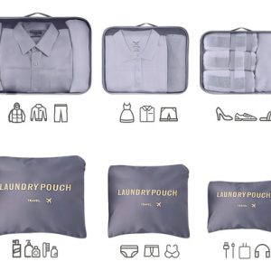 Set De 6 Bolsa Organizadora De Equipaje De Viaje Gris