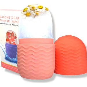 Masajeador Facial Qbx Rodillo Silicona Hielo Morado Relajación Piel