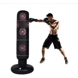 Saco De Boxeo Inflable Para Niños, Columna De Fitness Negro