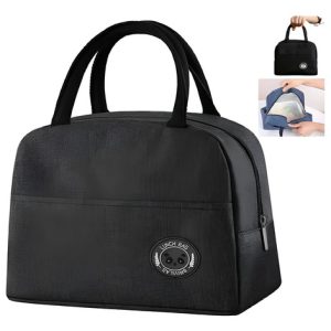 Lonchera Térmica Bolsa Lunch Aislamiento Frío Y Calor Color Negro Stock