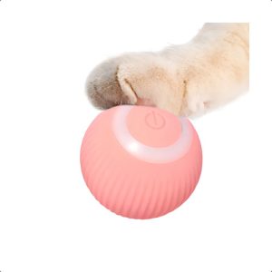 Pelota Interactiva Pet Gravity Recargable Automática Goma Rosa Para Gatos