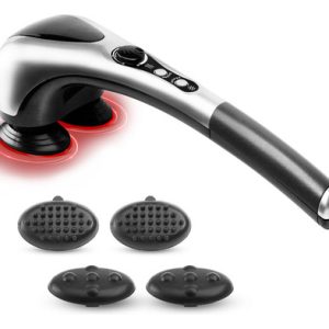 Masajeador Corporal Térmico De Doble Cabeza Con Infrarrojo, Alivia Dolores Musculares Y Tensión, Ideal Para Espalda, Piernas Y Cuello, Uso En Casa.