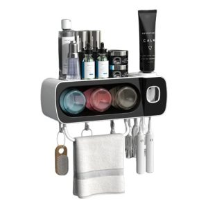 Soporte Para Cepillos De Dientes Con Dispensador Blanco