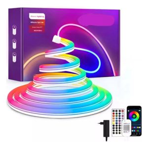Tira Led Manguera Silicona Luz Rgb Neón Con Control Remoto Multicolor