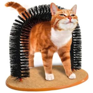 Rascador Tipo Arco + Cepillo Relajante Para Gatos Juguete