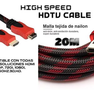 Cable Hdtv Hdmi Macho A Macho 20 Metros - Mallado Y Filtro