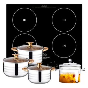 Estufa Inducción Empotrable Renahouse 3600w + Ollas Color Negro