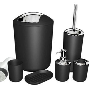 Set De Accesorios Para Baño Organizadores De Baño Negro