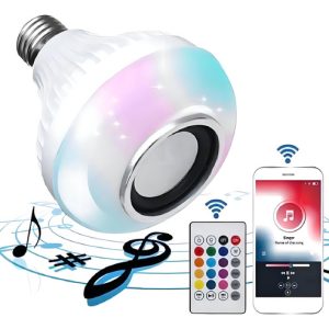 Bombillo Parlante Led Music 26756 Bluetooth Rgb Luz Led + Control Blanco