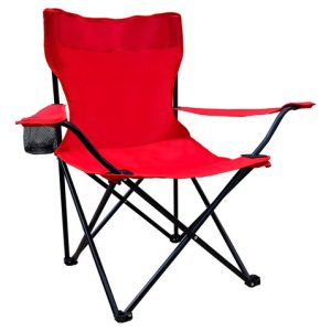 Silla Camping Plegable Playa Exteriores Funda Portavasos Color Rojo