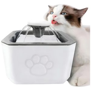 Fuente Bebedero Automático Mascotas Xalta Blanco 2.4l Triple Filtro