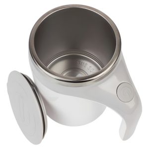 Taza Mezcladora Eléctrica Megahobbies Vaso Batidor 380ml Blanco