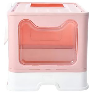 Arenero Para Gatos Grande Portátil Y Plegable Incluye Pala Color Rosa