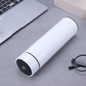 Termo Digital De Acero Inoxidable, Inteligente De 500 Ml Color Blanco