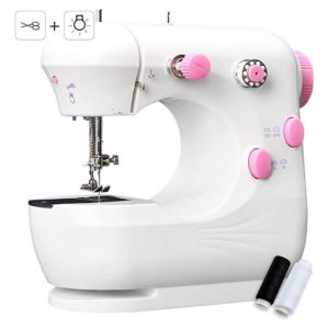 Máquina Coser Portatil Mini Luz Led Sewing Machine Sm-301 Rosa