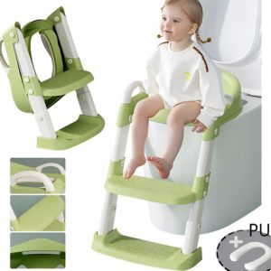Vasenilla Bebé Kiddos Asiento Adaptador Verde Con Escalera Antideslizante