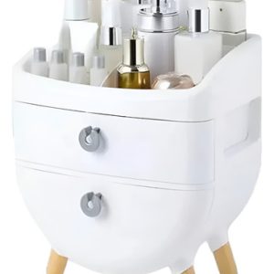 Organizador De Maquillaje Para Tocador Cajones Cosmetiquera Blanco