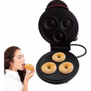 Maquina Eléctrica Mini Para Hacer Donas 3 Puestos Negro