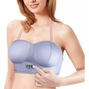 Sosten Masajeador Brasier Estimulador Agranda El Pecho  Liso Unica Azul Acero