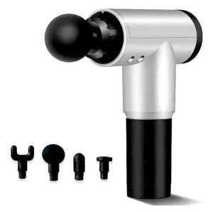 Pistola Masajeadora Facial Gun Muscular Inalámbrica 4 Cabezas